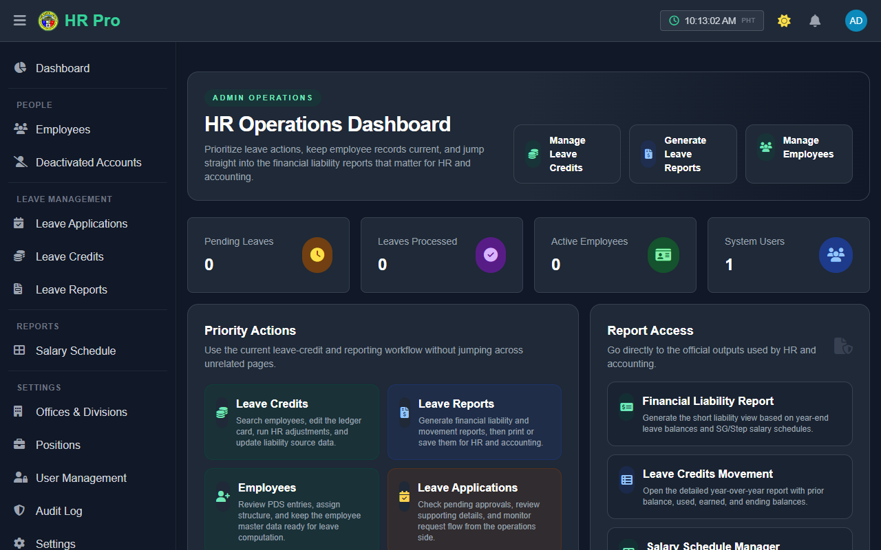 FarNorth HRIS & Payroll System - System preview