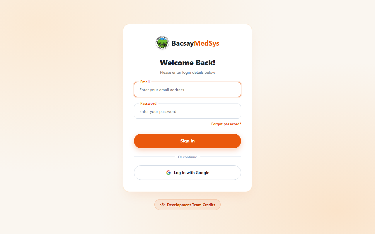 Bacsay Medical System - Interface preview